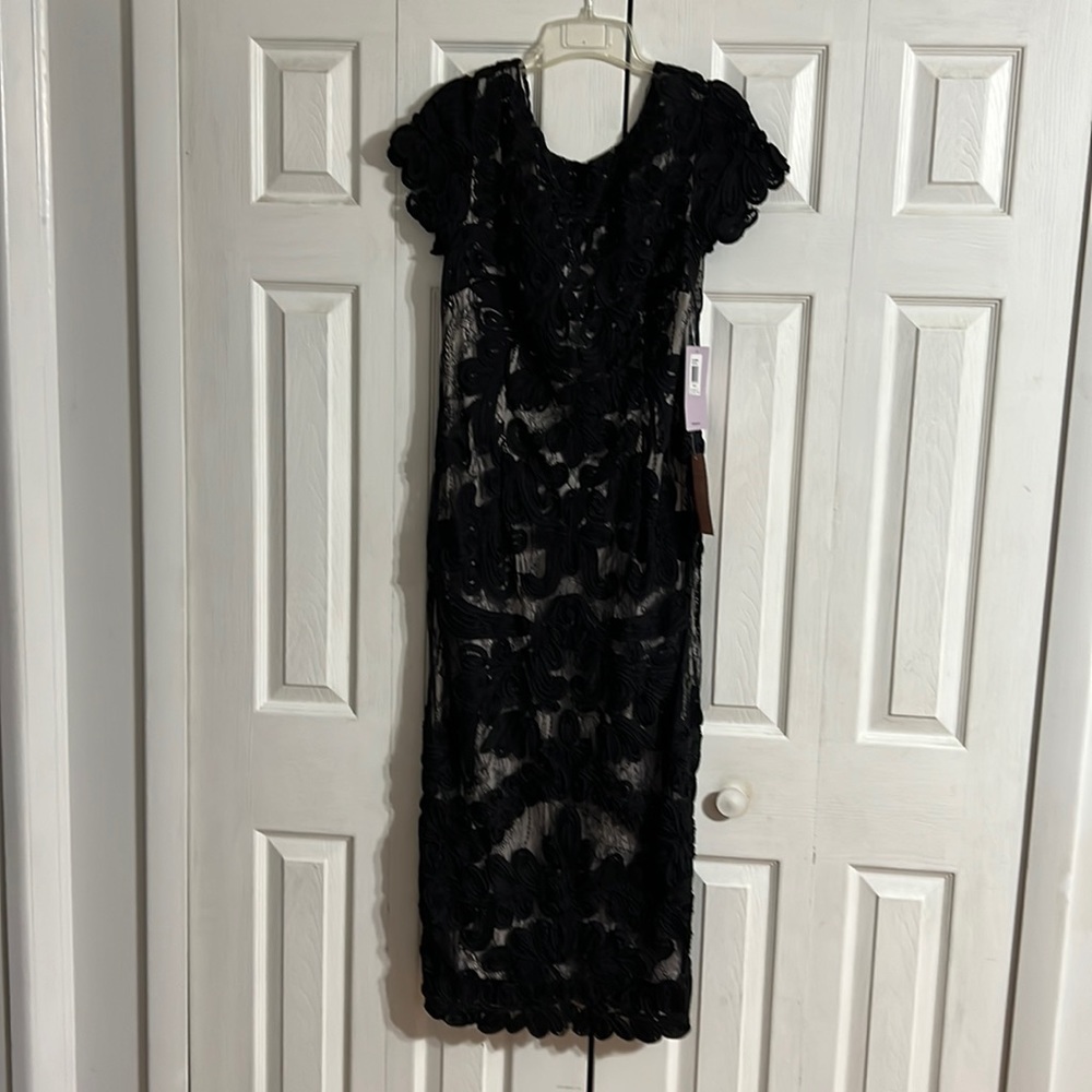 J S collections black and cream dress